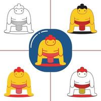 Sumo in flat design style vector