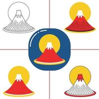 Fuji Mountain in flat design style vector