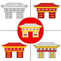 Nezu Shrine in flat design style vector