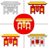 templo de asakusa en estilo de diseño plano vector