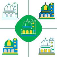 mezquita en estilo de diseño plano vector