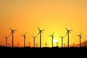 The concept of alternative energy, wind energy and clean energy. photo