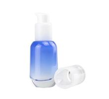 Blue Facial Serum Bottle Isolated White Background with clipping path photo