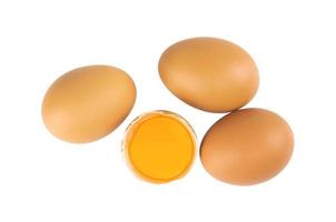 Eggs isolated on white background with clipping path.top view photo