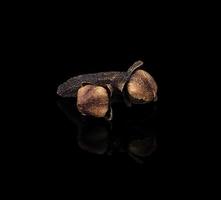 dried cloves isolated on black  background photo