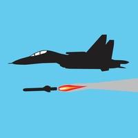 russian jet fighter launch rocket vector design
