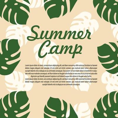 tropical leaves background for summer camp