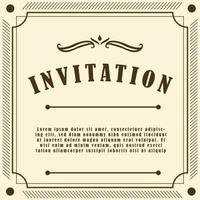 vintage invitation card vector design