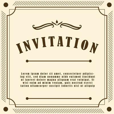 vintage invitation card vector design