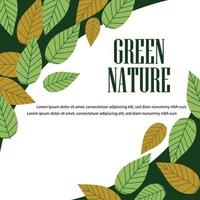 green nature flyer background vector design