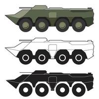 Armored Personnel Carrier side view vector design