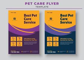 Best Pet Care service Poster, Pet Care Flyer Template, Pet Sitting Flyer Template, Pet Walkers Flyer Template vector