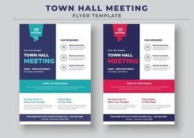Town Hall Meeting Flyer Templates, City Hall Flyer and Poster vector
