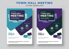 Town Hall Meeting Flyer Templates, City Hall Flyer and Poster vector