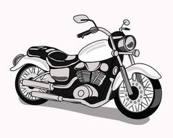 a classic motorcycle in vector illustration design in black and white color