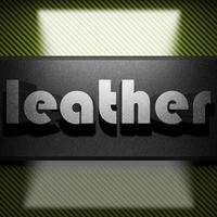 leather word of iron on carbon photo