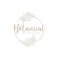 botanical floral element hand drawn logo with wild flower and leaves. logo for spa and beauty salon, organic shop, weddiing, floral designer and etc. vector