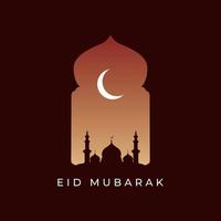 eid mubarak badges vector