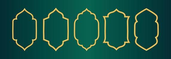 Gold DesigSet of Arab windows for Ramadan Kareem Template vector