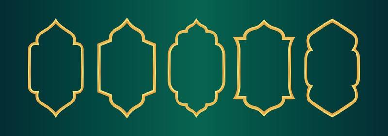 Gold DesigSet of Arab windows for Ramadan Kareem Template