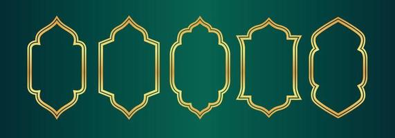 Gold DesigSet of Arab windows for Ramadan Kareem Template vector