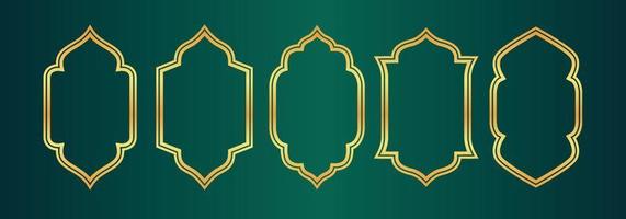 diseño dorado de ventanas árabes para la plantilla ramadan kareem vector