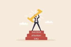 objetivo para el negocio como concepto de resultados de objetivo objetivo exitoso. logro de objetivos de la empresa después de precisa. estrategia de trabajo eficiente y planificada. vector