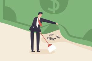 gestión de la deuda o ideas de reembolso bancario reembolso del préstamo. vector