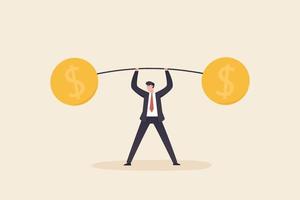 Strong businessman, Strong cost-bearing, business strengths Strong energy to work successfully and succeed. vector