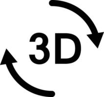 3D icon. 3d symbol. 3d sign. vector