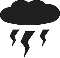 icono de tormenta. símbolo de tormenta meteorológica. señal de relámpago de nube. vector