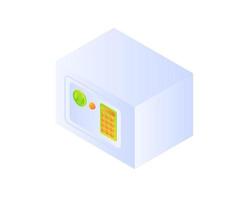 money safe with digital security code in isometric style