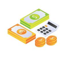 gestión financiera con calculadora vector