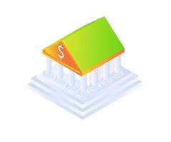 Isometric illustration of banking building vector