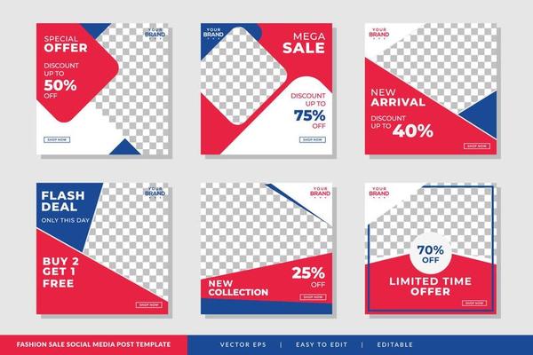 Fashion Sale social media post template Vector