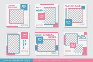 Minimalist Fashion Sale social media post Geometric design template Vector