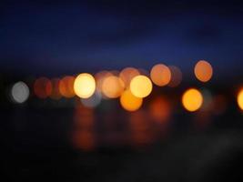 Defocused blur lights of night scape photo