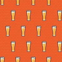 Seamles Pattern weizen glass beer with polkadot background