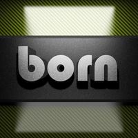 born word of iron on carbon photo