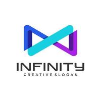 Infinite limitless symbol icon or logo design template. Corporate branding identity colorful gradient vector