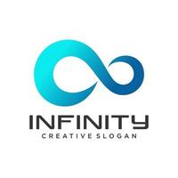 Infinite limitless symbol icon or logo design template. Corporate branding identity colorful gradient vector