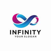 Infinite limitless symbol icon or logo design template. Corporate branding identity rainbow gradient vector