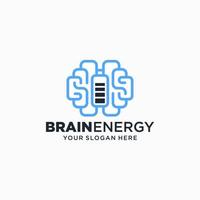 Brain Tech Logo Design Template vector