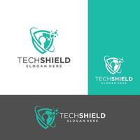 Shield Technology Logo Icon Stock Vector