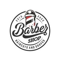 Vintage Barbershop Logo Design Vector Template