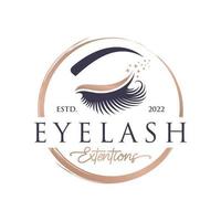 Eyelash extension logo design vector illustration