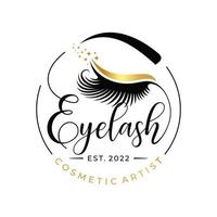 Eyelash extension logo design vector illustration