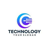 Colorful Digital Technology Logo Design Vector Template