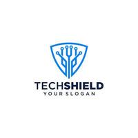Shield Technology Logo Icon Stock Vector