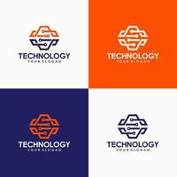 Modern Hexagon tech logo designs concept vector, Hexa Technology logo template